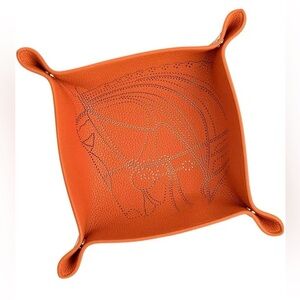 Leather horse key/ jewelry/valet tray perforated equine horse head